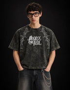 Pierce The Veil Chaos Scream Boxy Acid Wash Tee — front view