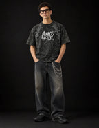 Pierce The Veil Chaos Scream Boxy Acid Wash Tee — full-body view