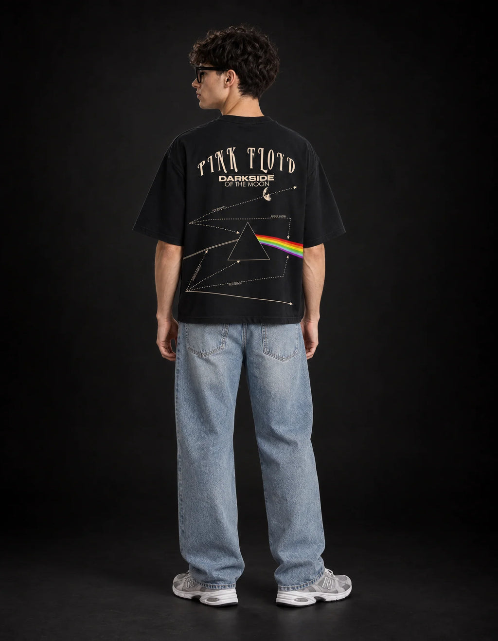 Pink Floyd Dark Side Prism Boxy Tee – full body view
