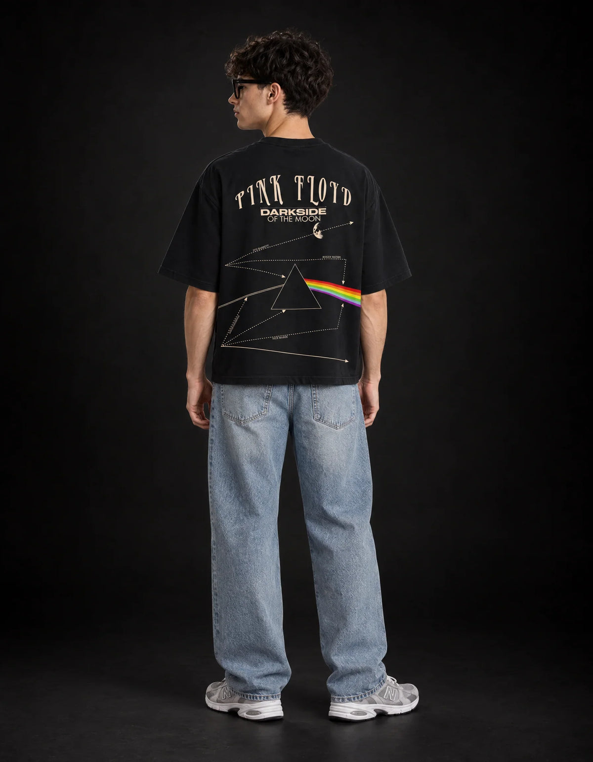 Pink Floyd Dark Side Prism Boxy Tee – full body view