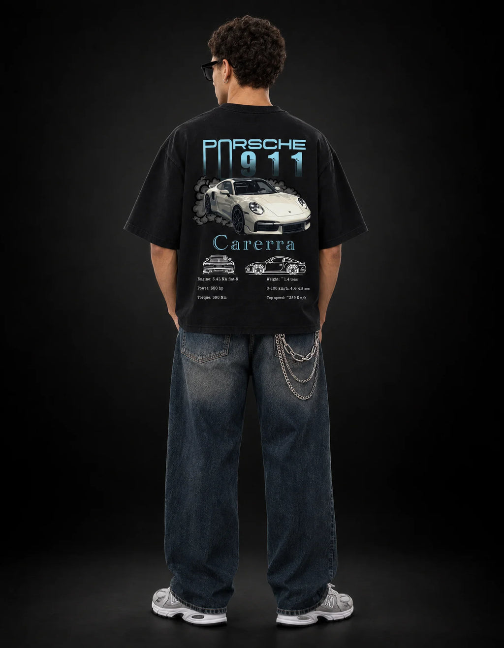 Porsche 911 Carrera Oversized Tee – back view