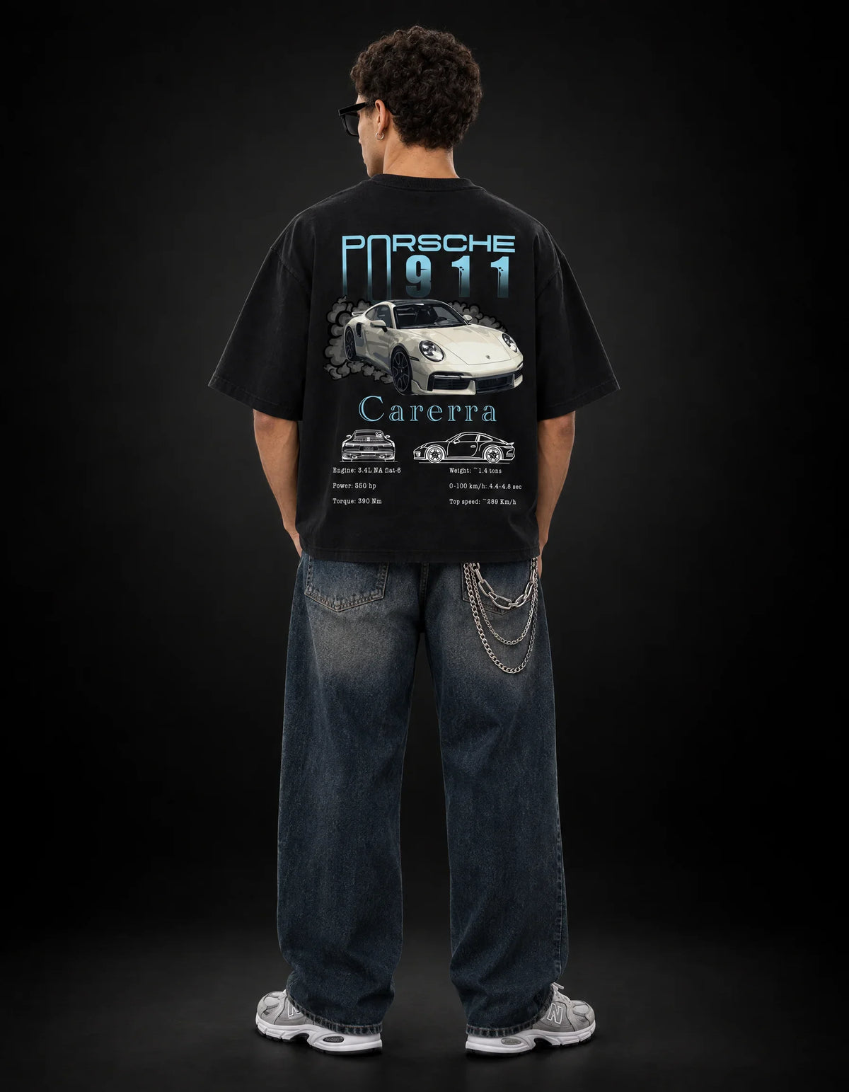 Porsche 911 Carrera Oversized Tee – back view