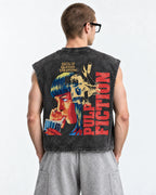 Pulp Fiction Drip Oversized Vest – back view on model