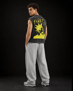 Punk Vintage Oversized Vest – full body view on model