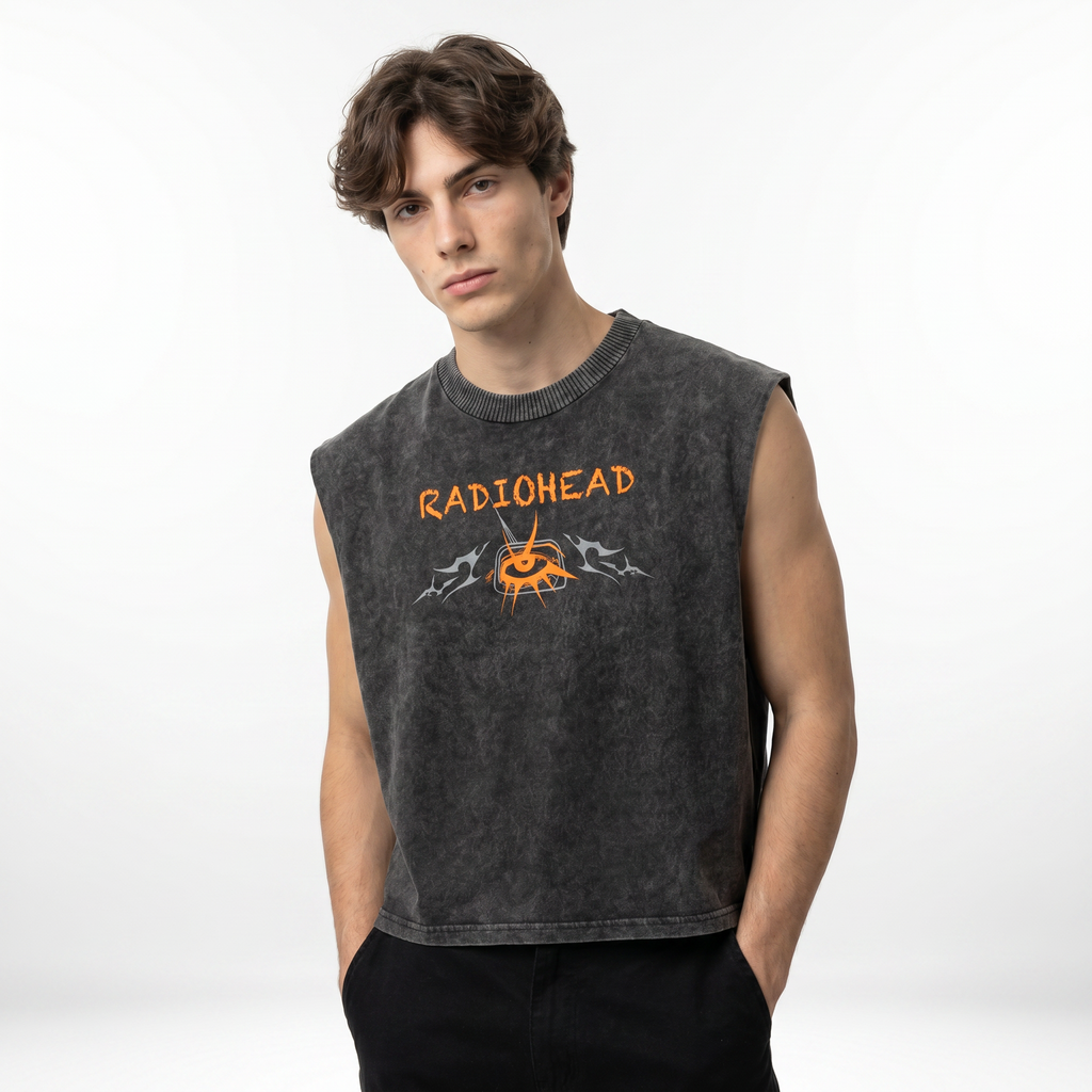 Radiohead No Surprises Acid Wash Vest