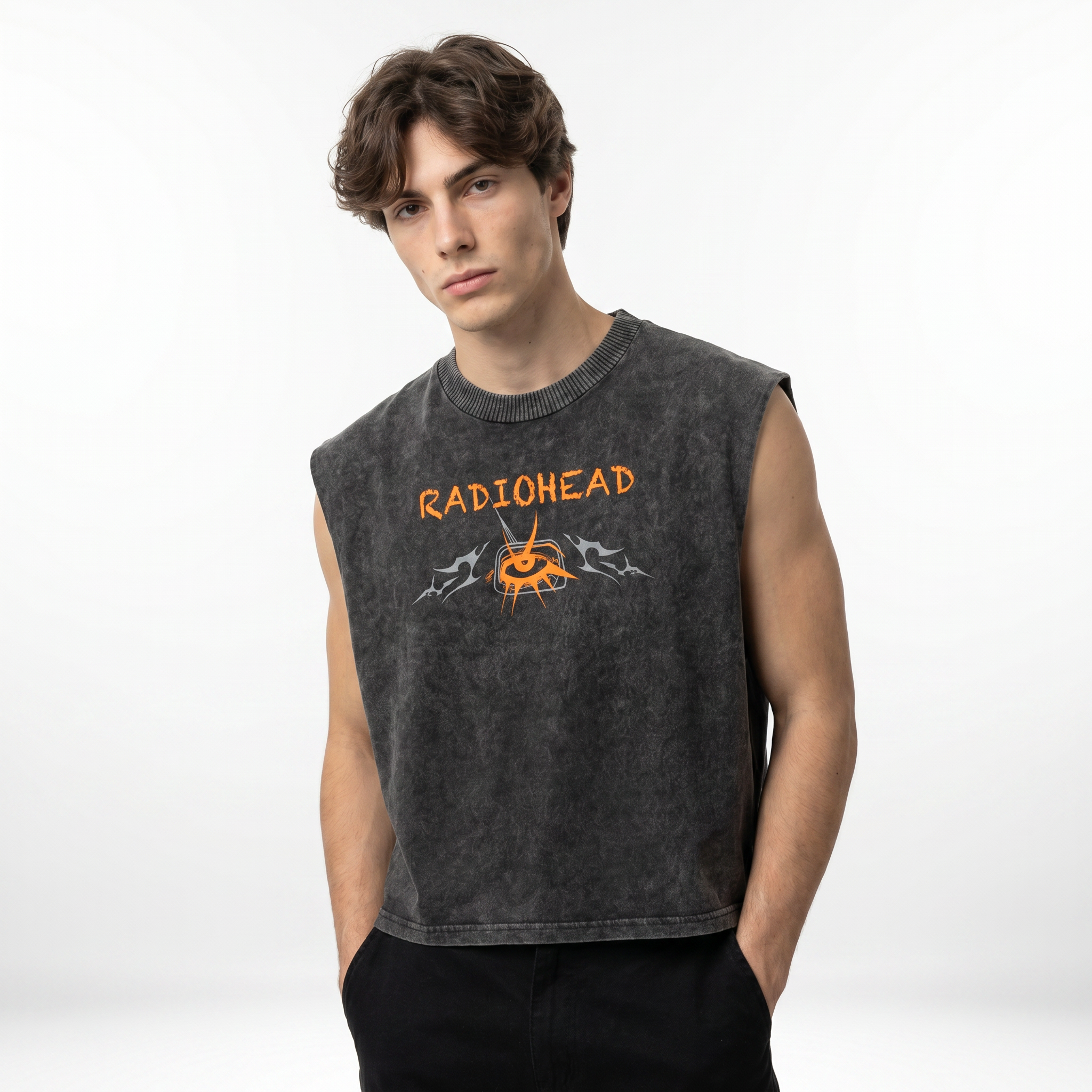 Radiohead No Surprises Acid Wash Vest