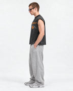 Radiohead No Surprises Acid Wash Vest – side view on model