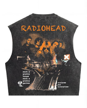 Radiohead No Surprises Acid Wash Vest