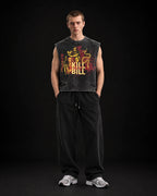Revenge Arc Oversized Vest – full body view on model