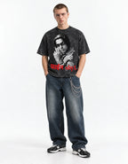 Salman Khan Fine Shyt Boxy Acid Wash Tee — full-body view