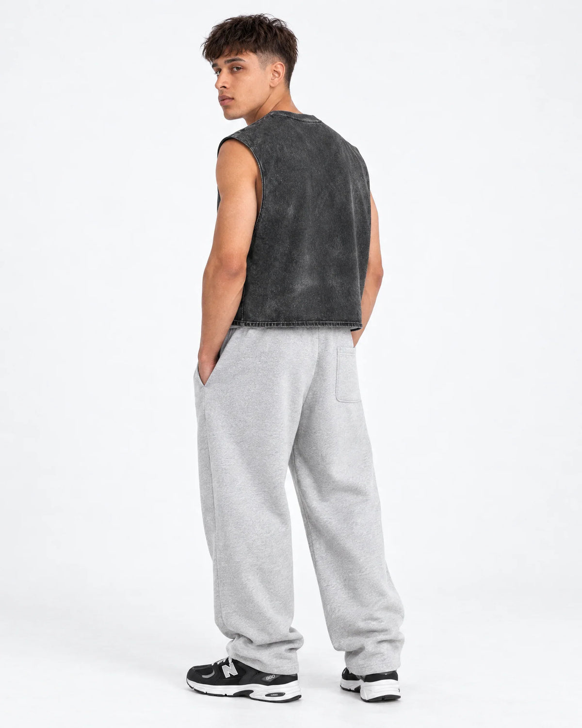 Scarface Unplugged Oversized Vest – full body view on model