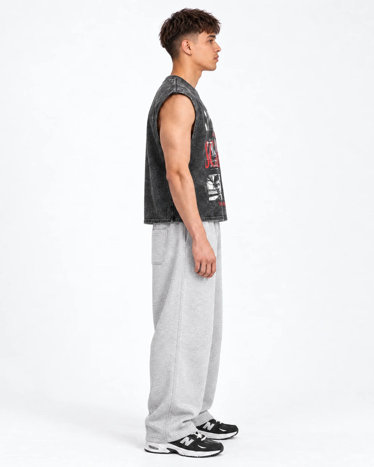 Scarface Unplugged Oversized Vest – side view on model