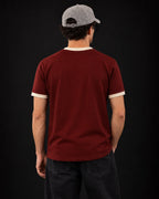 Serial Chiller Ringer Tee — back view on model