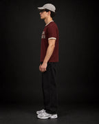 Serial Chiller Ringer Tee — side view on model
