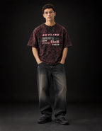Skyline R32 Dragon Drift Acid Wash Oversized Tee — full-body view