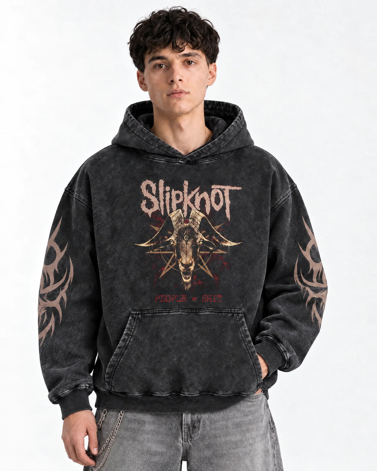 Slipknot - People = Shit Sigil - Acid Wash Hoodie - front view