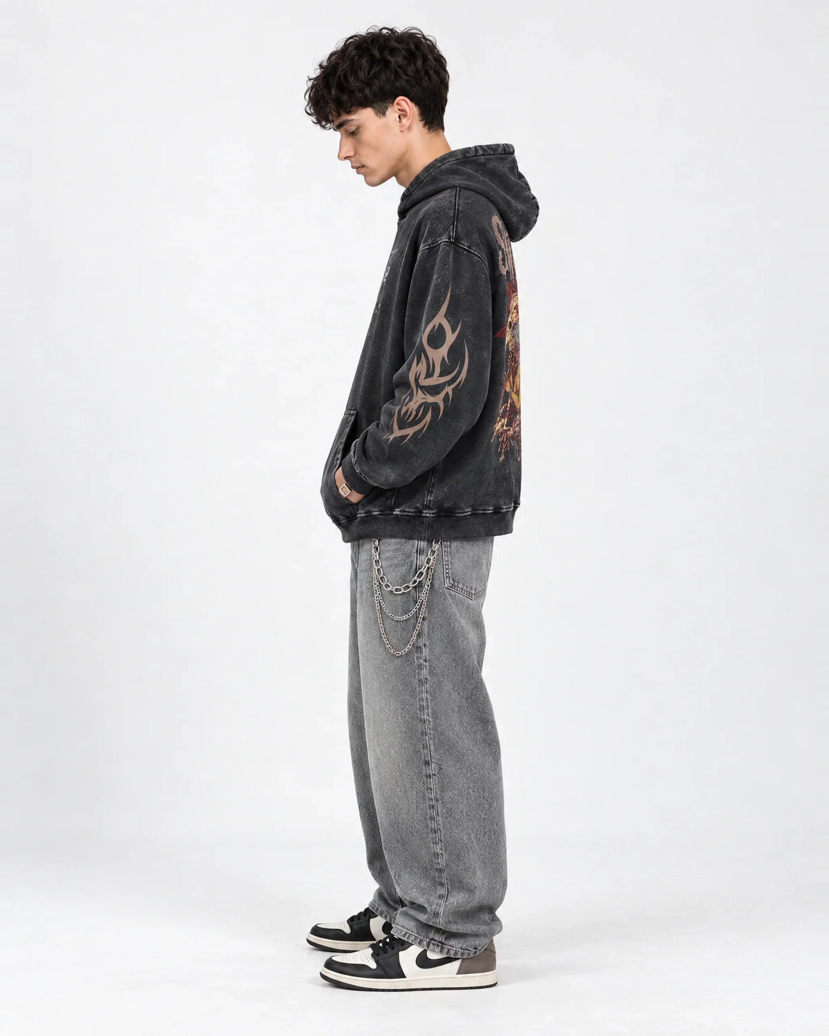 Slipknot - People = Shit Sigil - Acid Wash Hoodie - side view