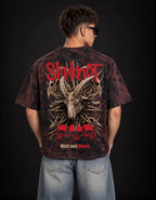 Slipknot Wait And Bleed Boxy Acid Wash Tee — back view