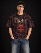 Slipknot Wait And Bleed Boxy Acid Wash Tee — front view