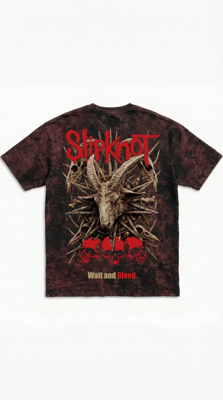 Slipknot Wait And Bleed Boxy Acid Wash Tee