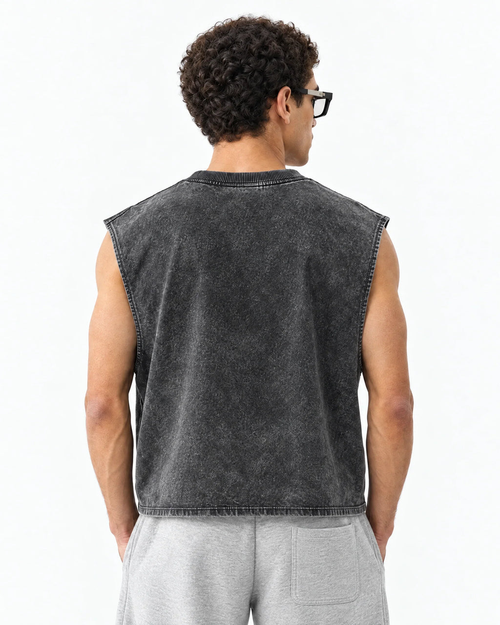 Soap Club Oversized Vest – back view on model