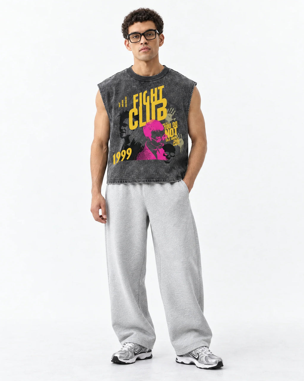 Soap Club Oversized Vest – full body view on model