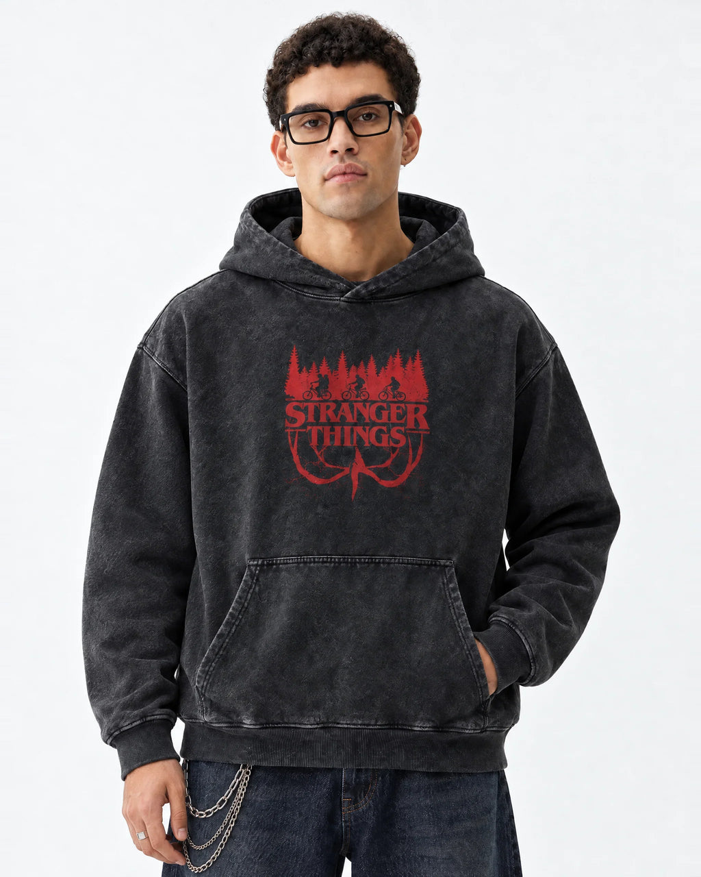 Stranger Things 1984 Red Signal Hoodie - front view