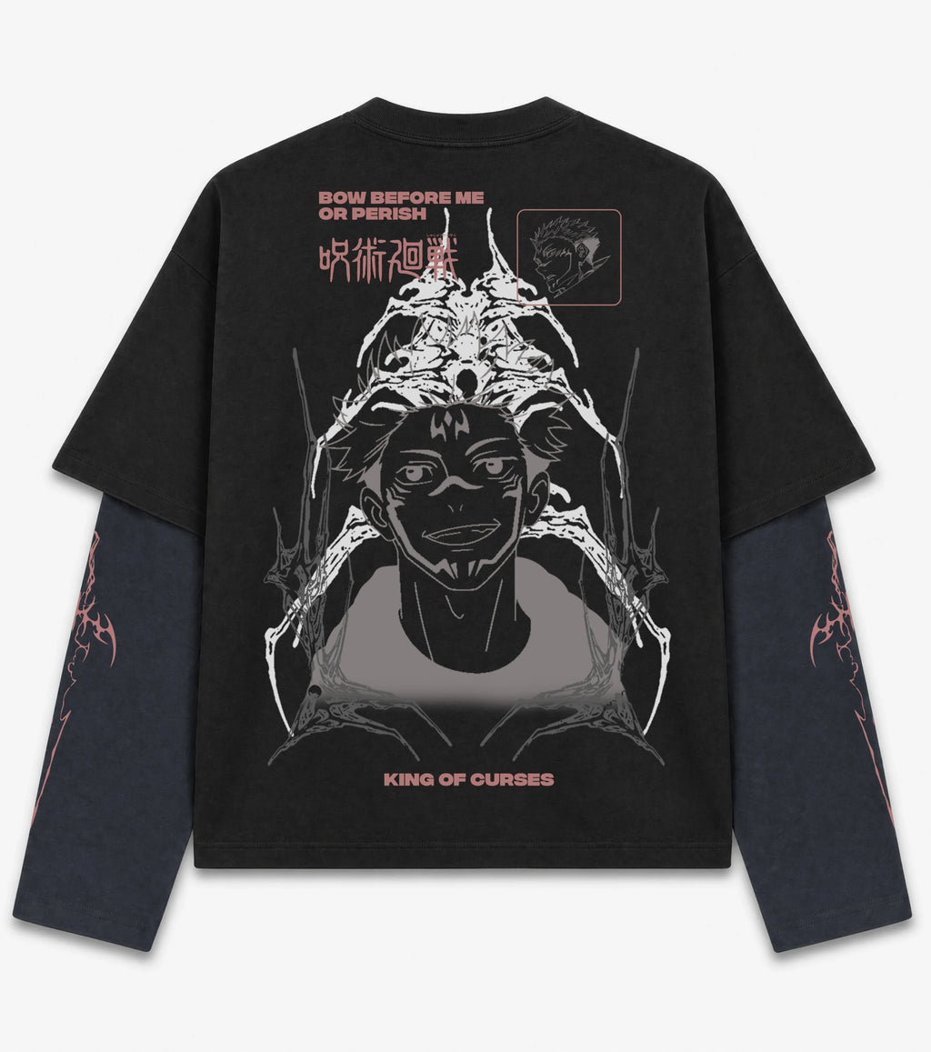 Sukuna Designed B&W Long Sleeve T-shirt