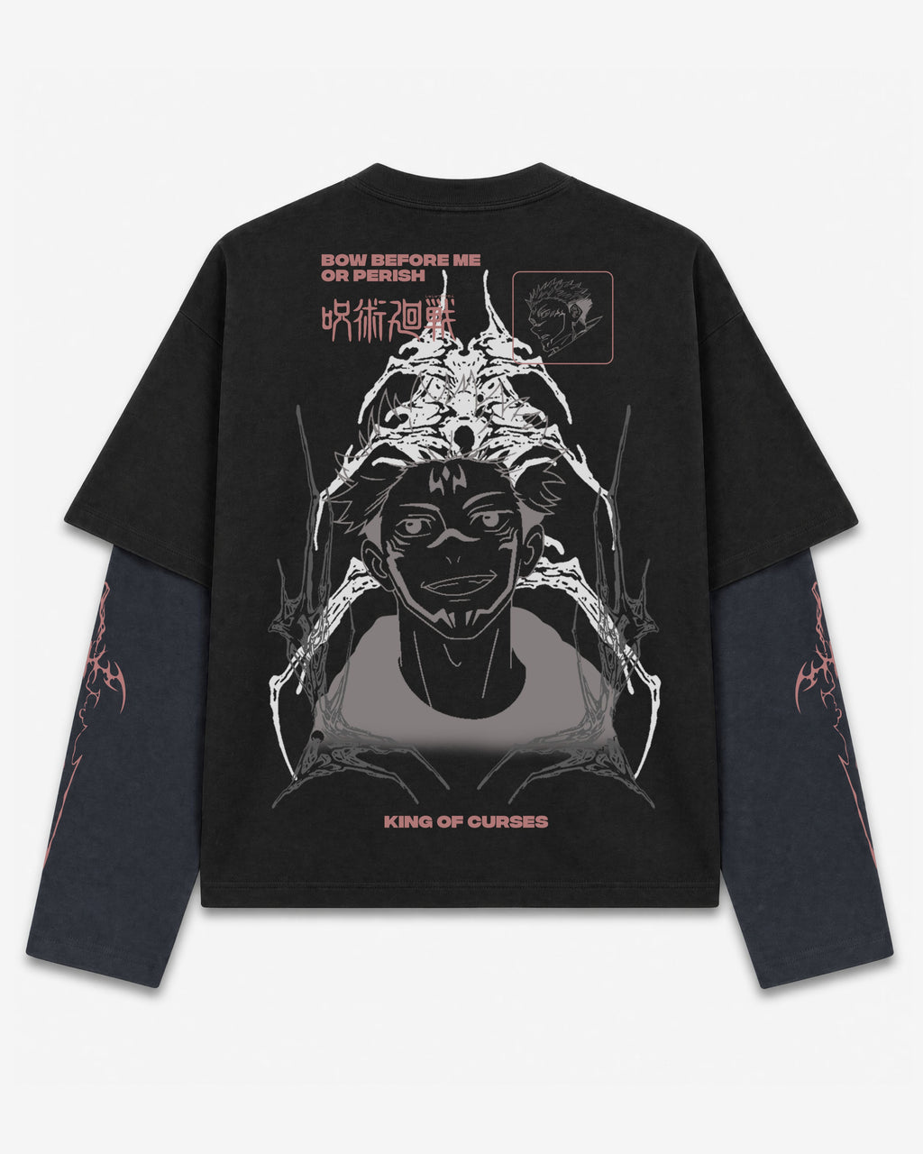 Sukuna Designed B&W Long Sleeve T-shirt