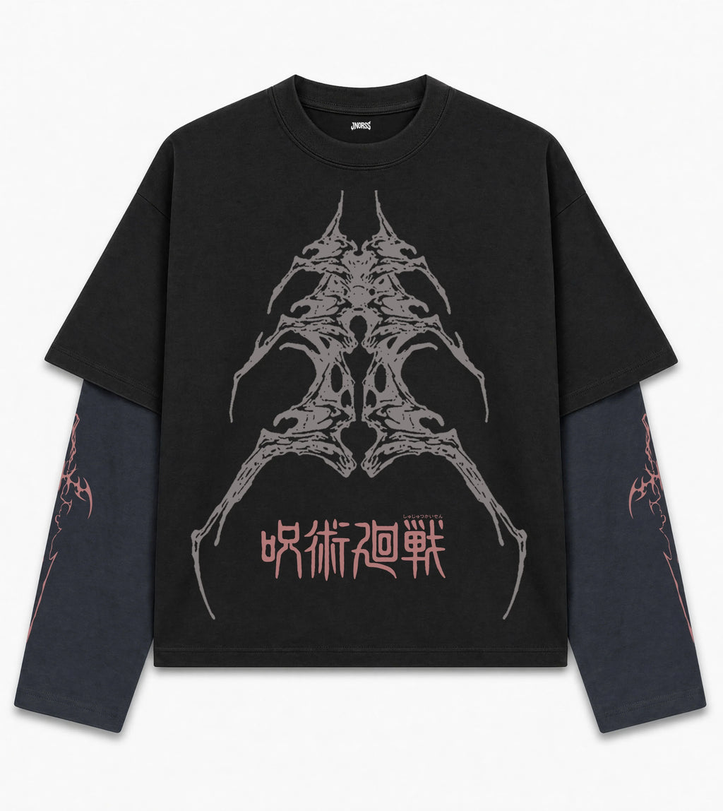 Sukuna Designed B&W Long Sleeve T-shirt