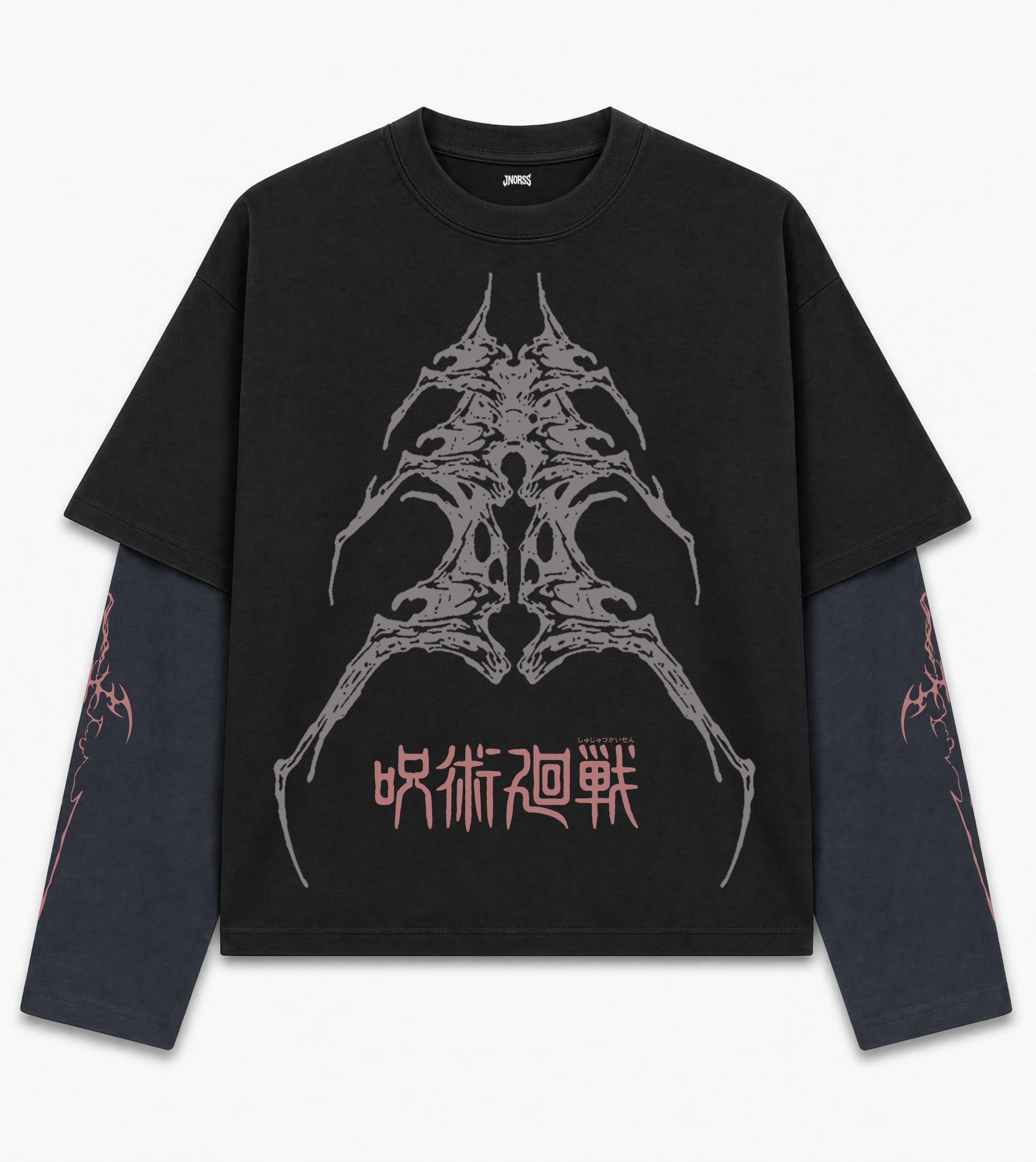Sukuna Designed B&W Long Sleeve T-shirt
