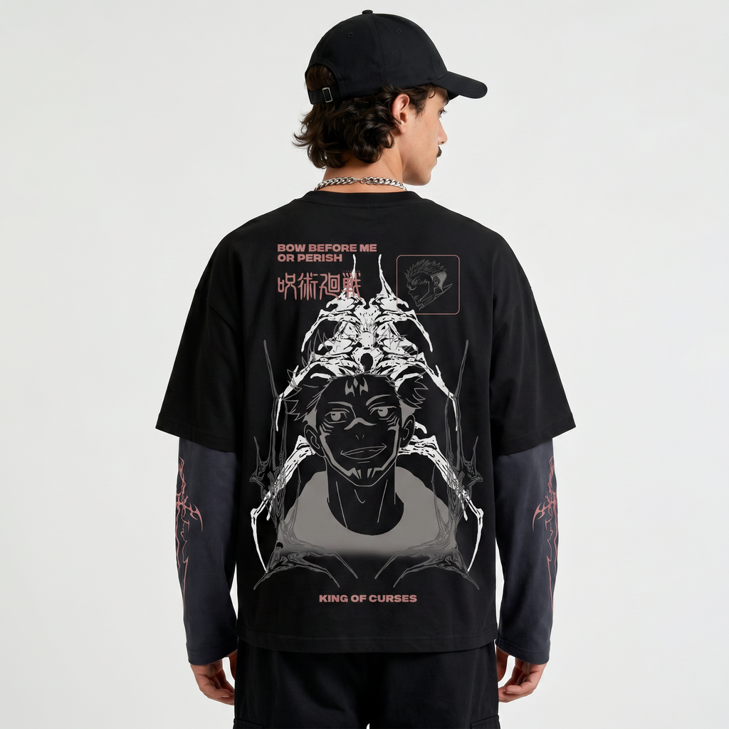 Sukuna Designed B&W Long Sleeve T-shirt