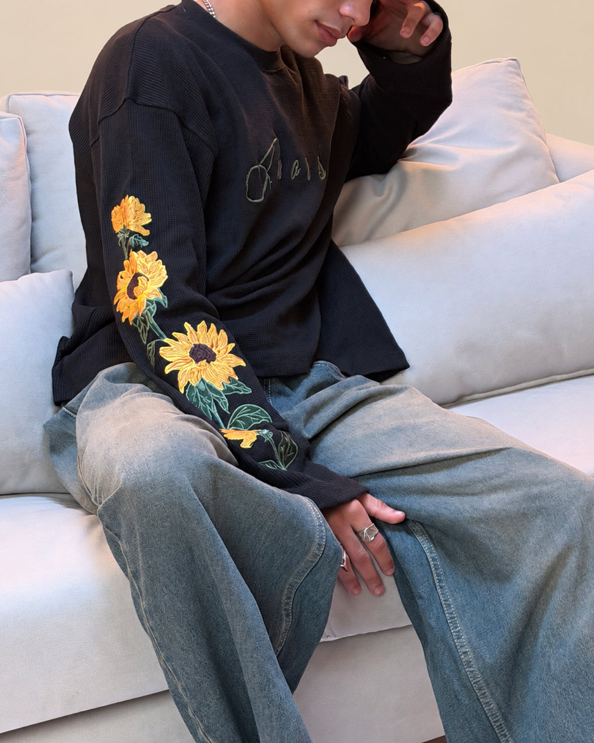 Midnight Bloom Waffle Tee