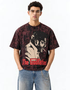 The Godfather Vintage Acid Wash Oversized Tee — front view