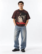 The Godfather Vintage Acid Wash Oversized Tee — full-body view