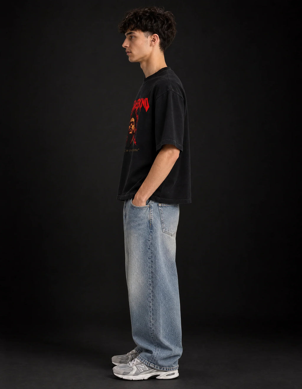 The Weeknd XO Blinding Lights Boxy Tee – side view