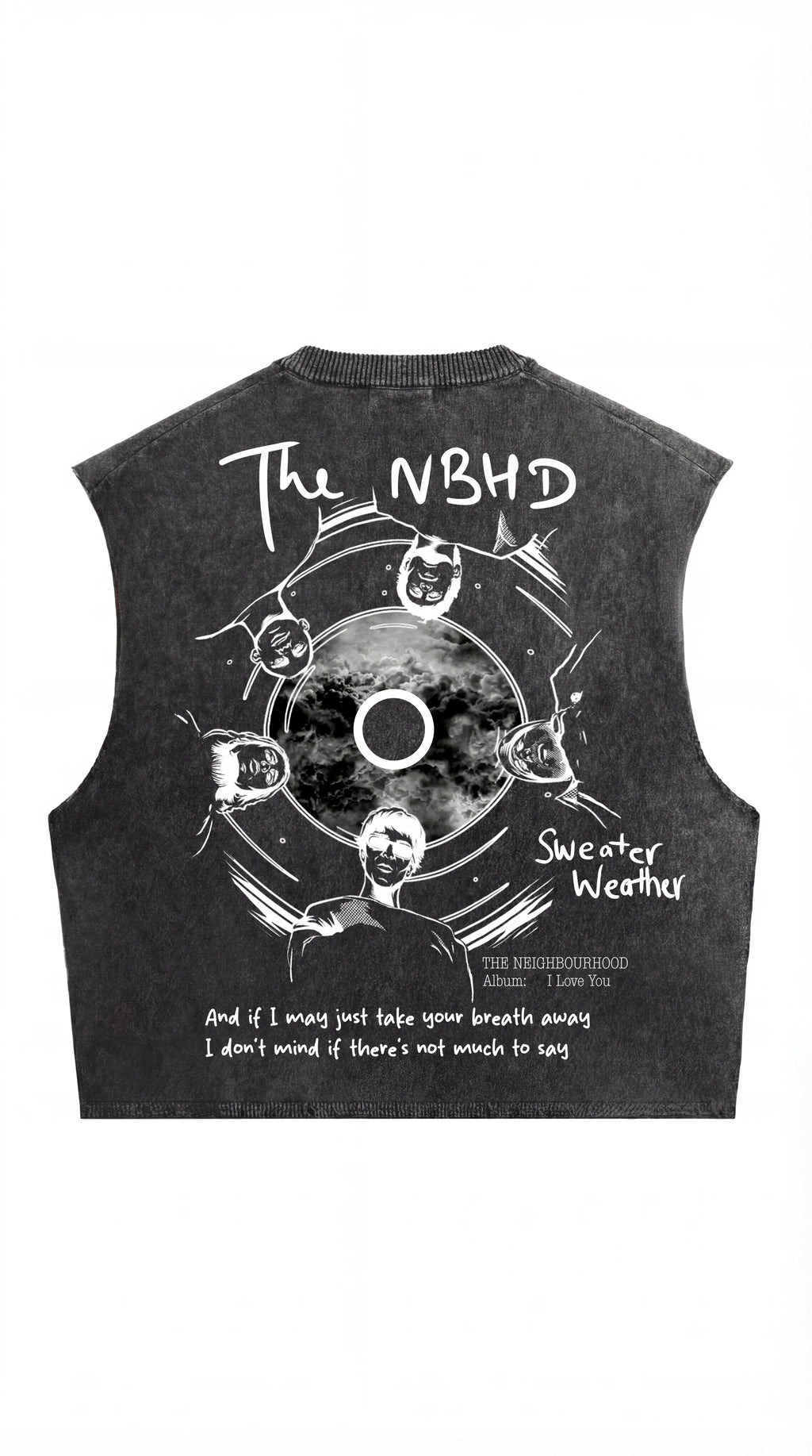 NBHD Sweater Weather Acid Wash Vest
