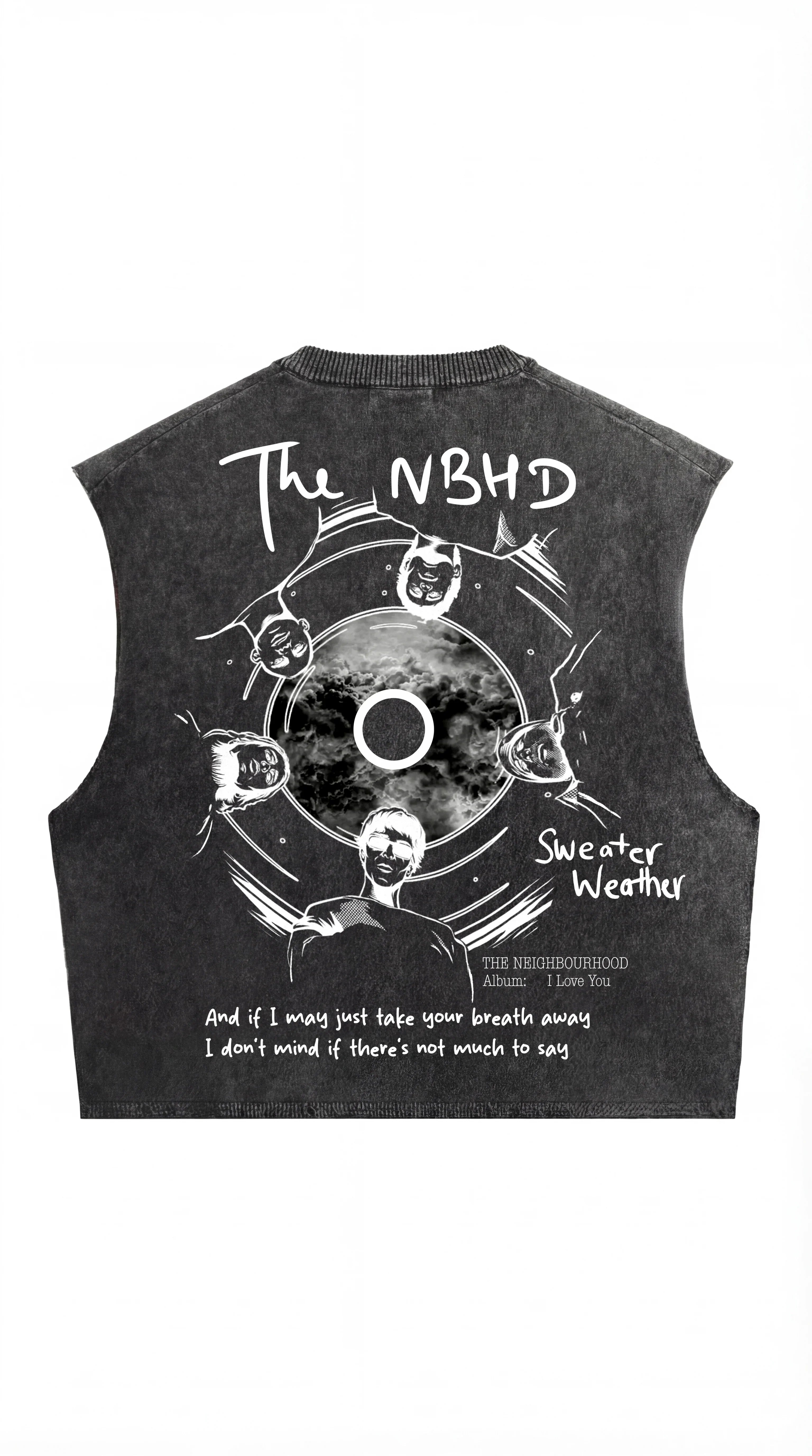 NBHD Sweater Weather Acid Wash Vest