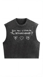 NBHD Sweater Weather Acid Wash Vest