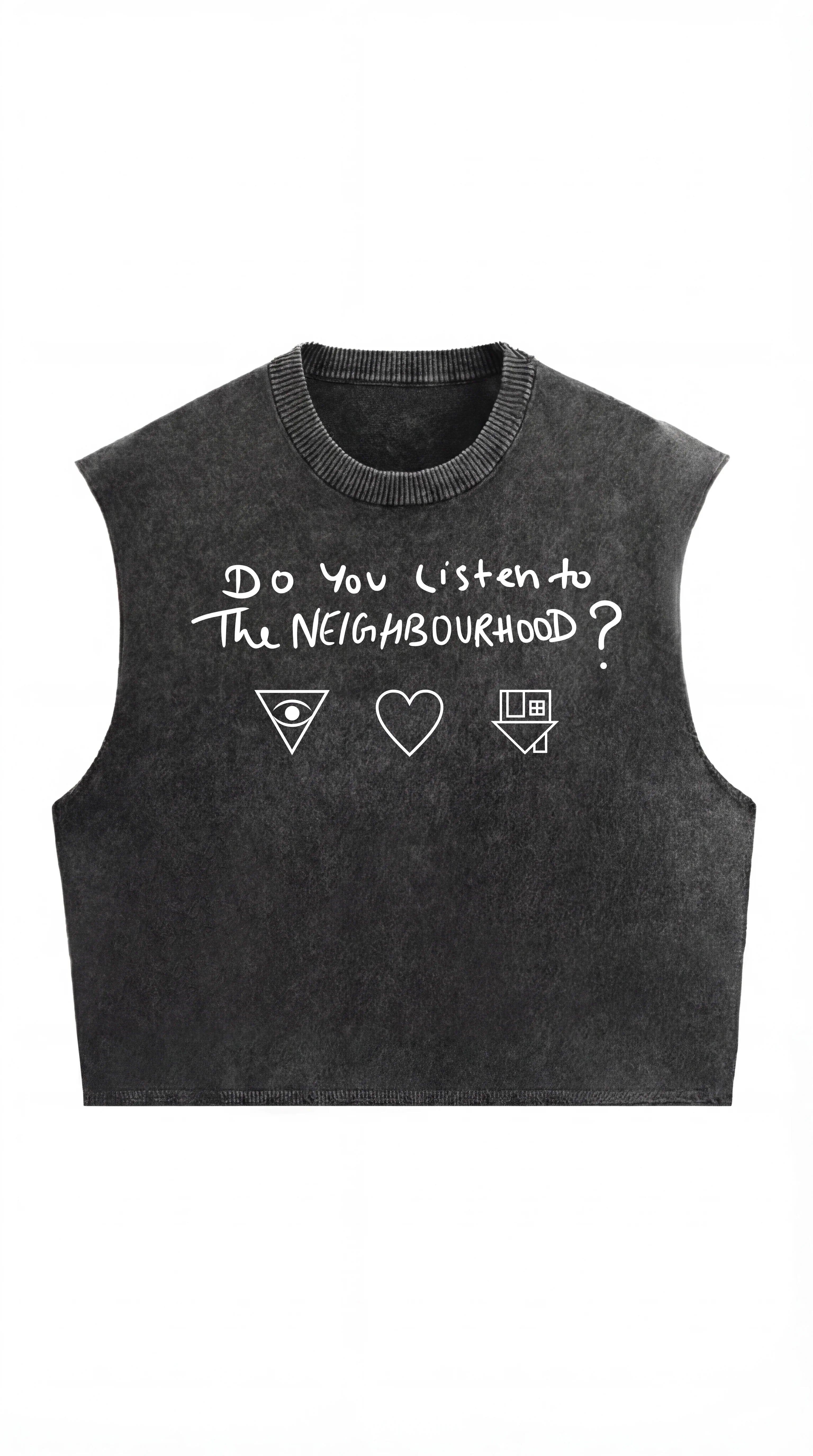 NBHD Sweater Weather Acid Wash Vest
