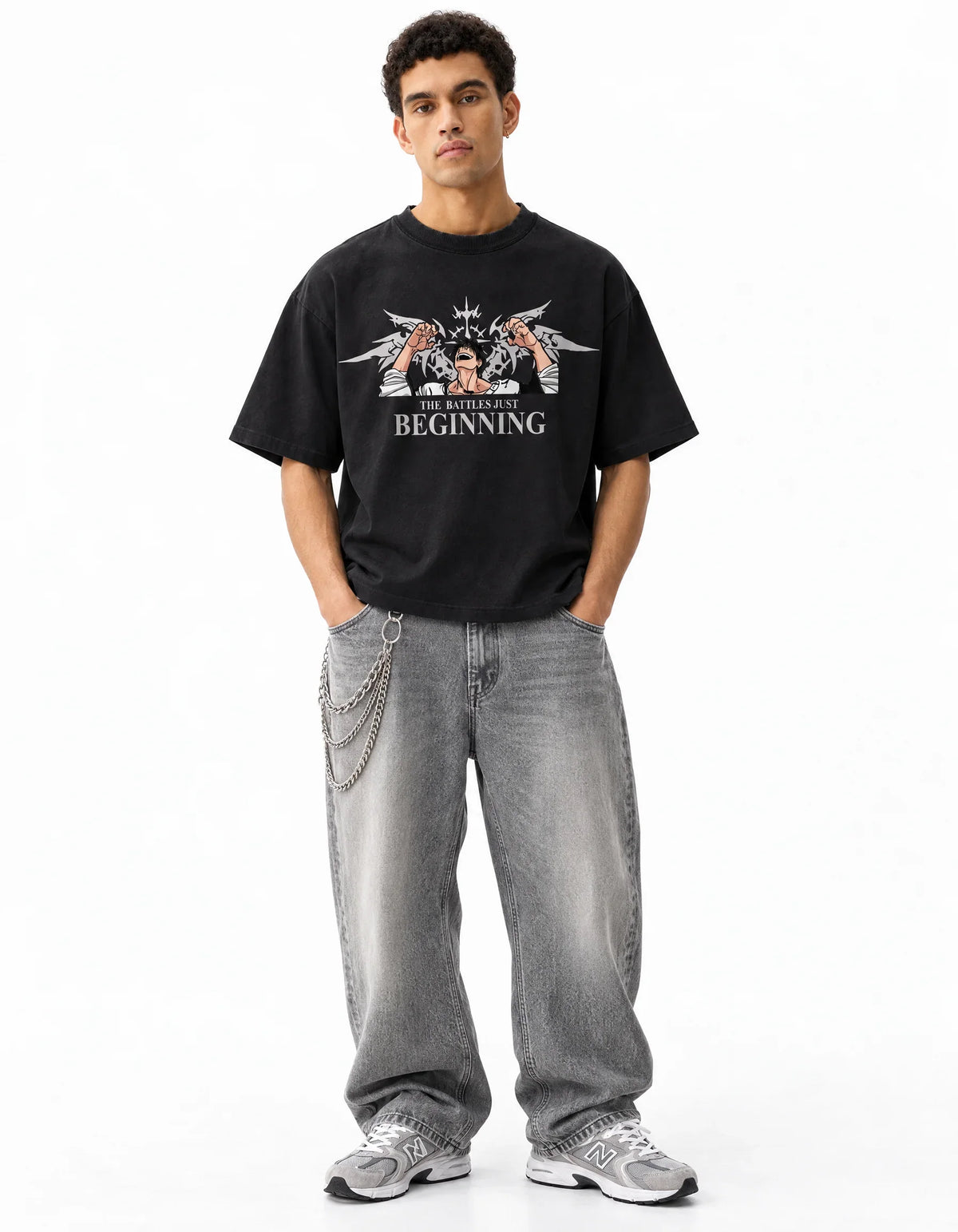 Toji Fushiguro "The Battle's Just Beginning" Oversized T-Shirt – front view