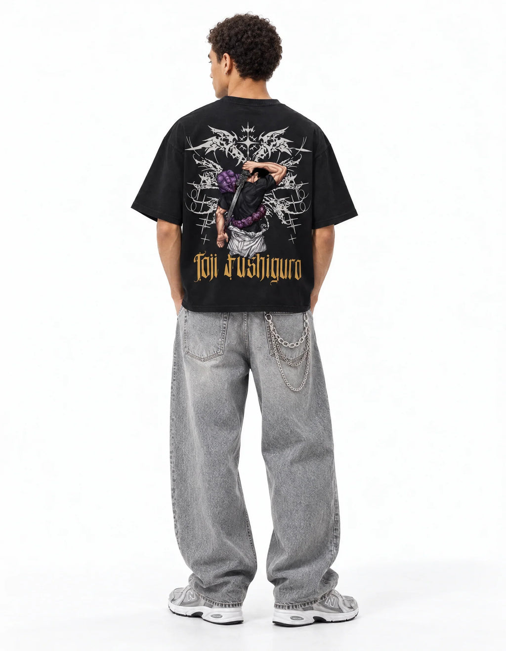 Toji Fushiguro "The Battle's Just Beginning" Oversized T-Shirt – full body view