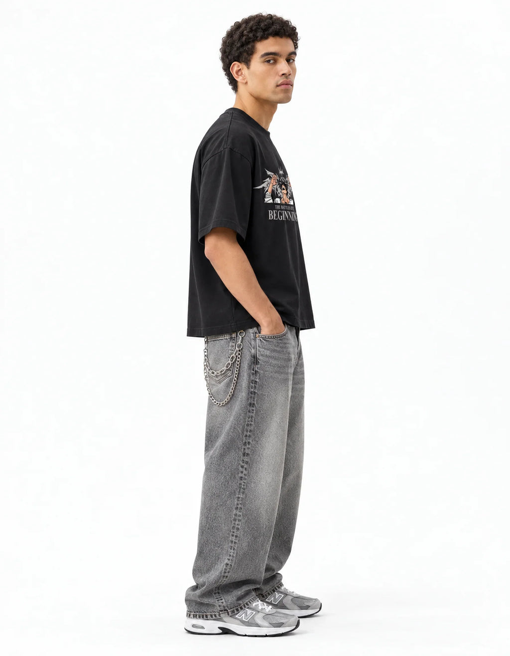 Toji Fushiguro "The Battle's Just Beginning" Oversized T-Shirt – side view