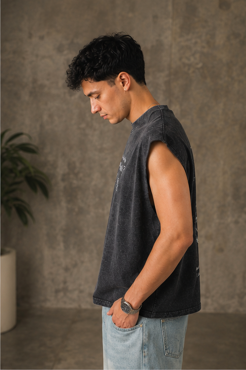 NBHD Sweater Weather Acid Wash Vest