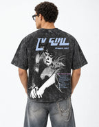 TV Girl Vintage Acid Wash Oversized T-Shirt — back view