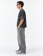 TV Girl Vintage Acid Wash Oversized T-Shirt — side view