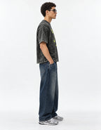 Who’s Calling Drake Boxy Acid Wash Tee — side view